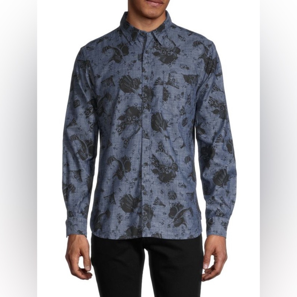 French Connection Printed Cotton Button-Down Shir… - image 1